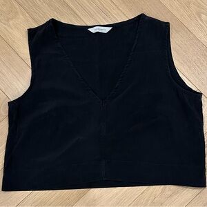 Elizabeth Suzann Polly Crop – 100% Silk – Black – Size L – Excellent Condition
